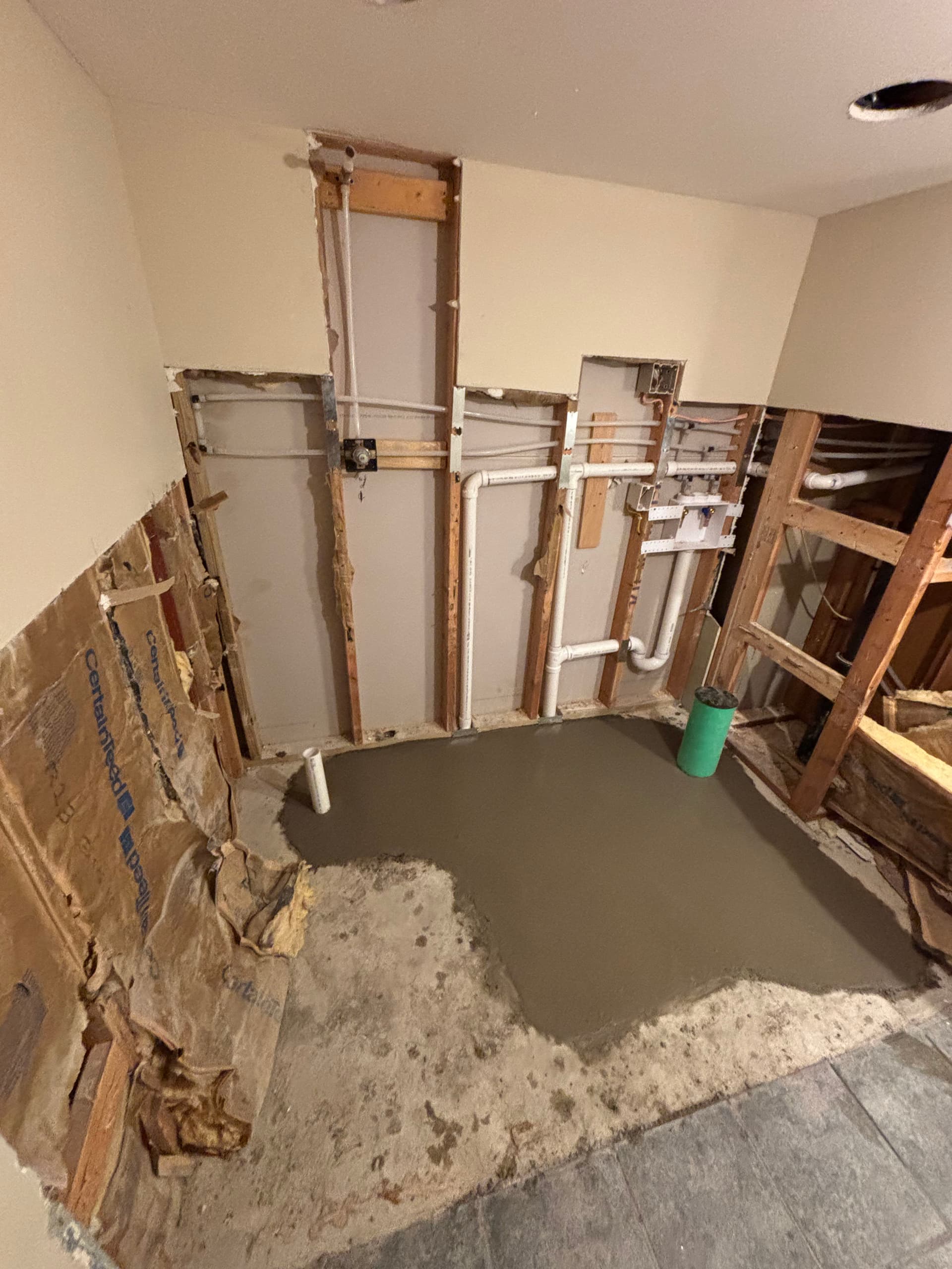 Gallery photos for Concrete Patch Work Inside a Bathroom Renovation: Image #1